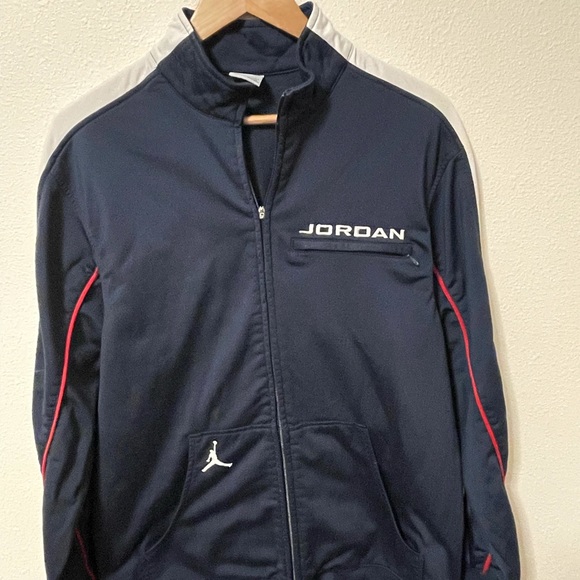 Nike Air Jordan Retro Track Jacket Full Zip Men's Navy Blue Size Medium - Picture 2 of 9